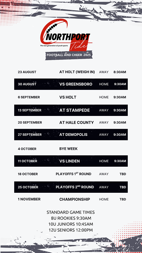 SCHEDULE Northport Tide